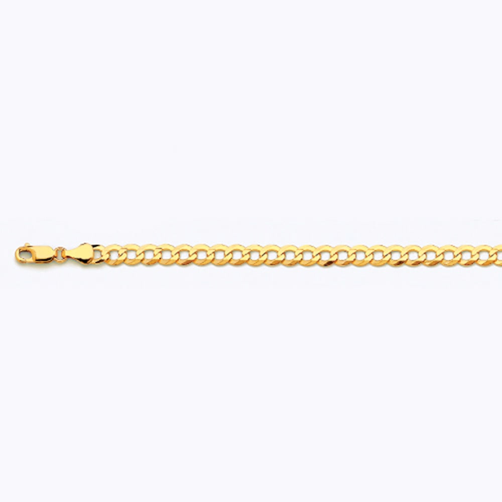 10k 5.5mm Yellow Gold Solid Curb 7.5"