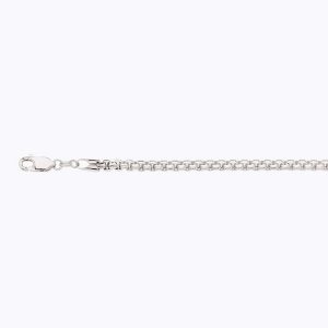 14K 3.5MM WHITE GOLD VENETIAN BOX 7.5"