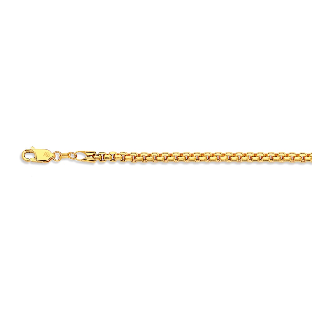 14k 3.5mm Yellow Gold Venetian Box 7.5"