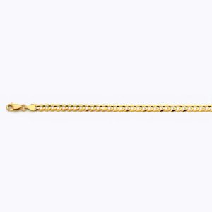10k 4.5mm Yellow Gold Solid Curb 8"