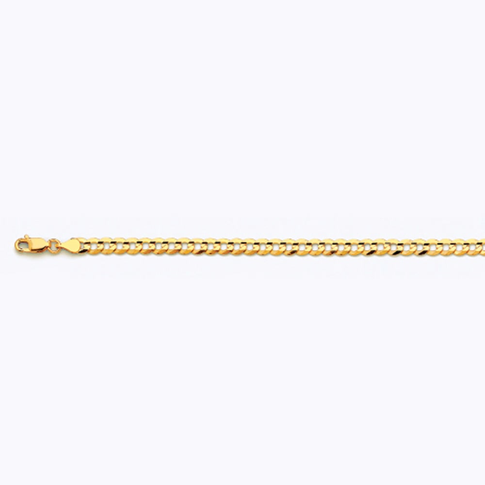 10k 4.5mm Yellow Gold Solid Curb 8"