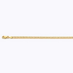10k 3.5mm Yellow Gold Solid Curb 8"
