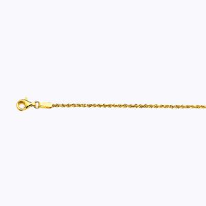 14K 1.5MM YELLOW GOLD SOLID DC ROPE 7"