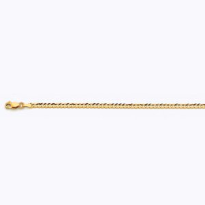 14k 3mm Yellow Gold Solid Curb 8"