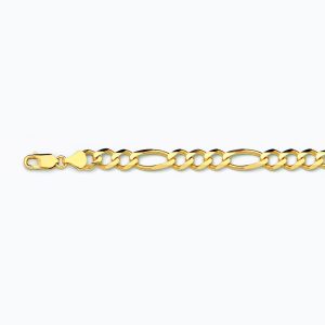 10k 9.5mm Yellow Gold Solid Figaro 8"