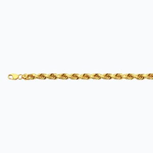 14K 10MM YELLOW GOLD SOLID DC ROPE 8.5"