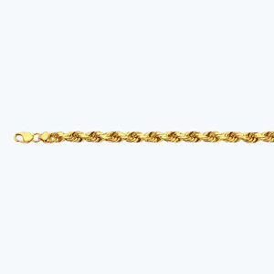 18K 10MM YELLOW GOLD SOLID DC ROPE 7.5"
