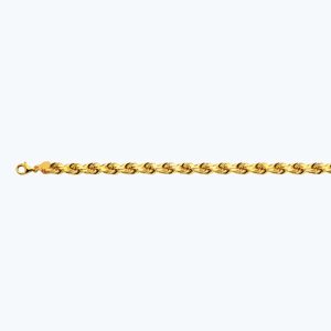 18K 8MM YELLOW GOLD SOLID DC ROPE 7"
