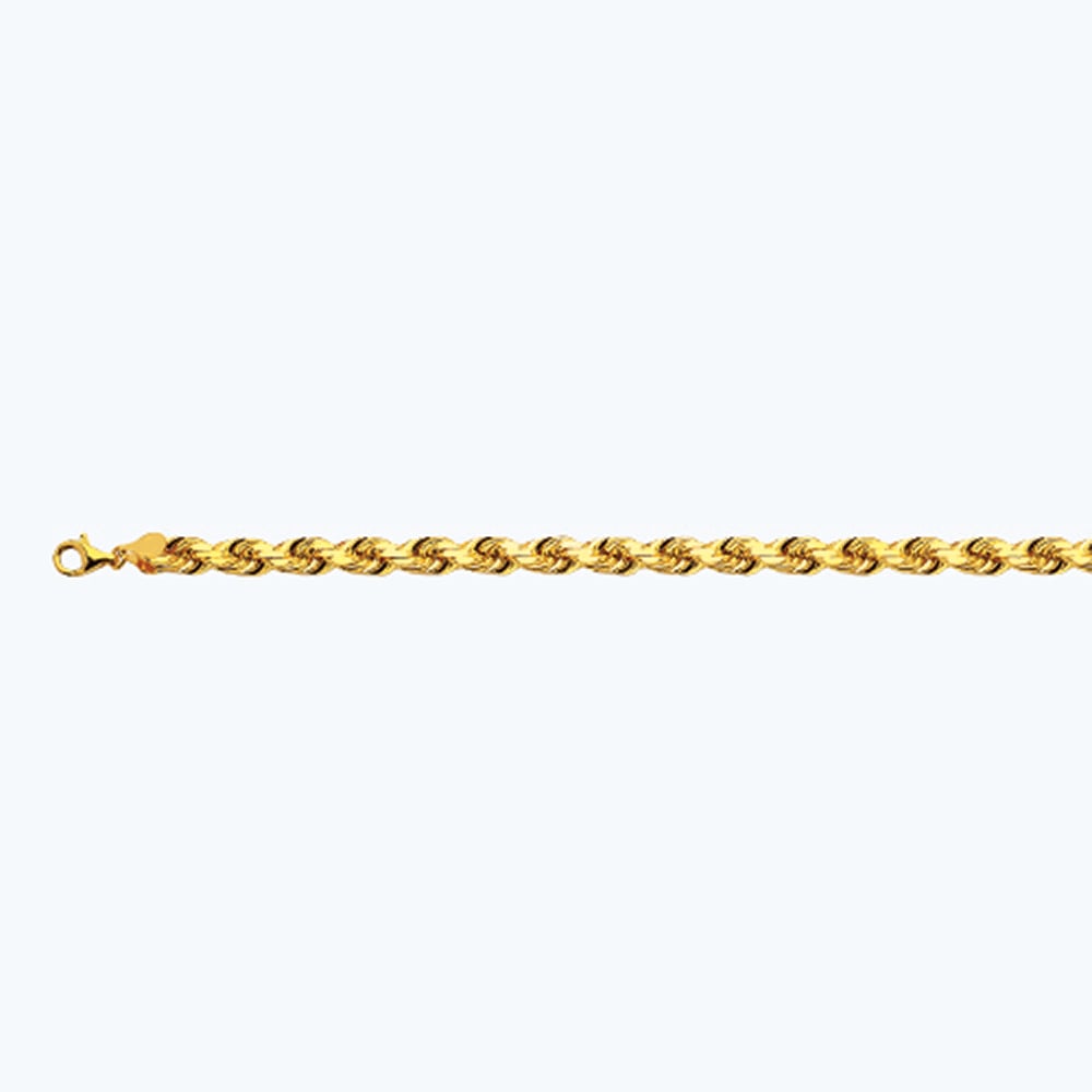 14k 8mm Yellow Gold Solid Dc Rope 16" - Image 2
