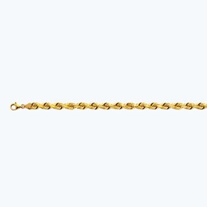 18K 7MM YELLOW GOLD SOLID DC ROPE 8"