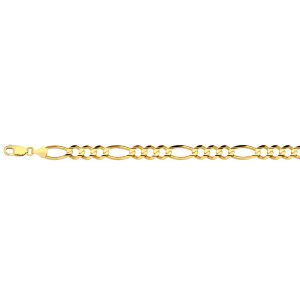 14K 8.5MM YELLOW GOLD SOLID FIGARO 9"