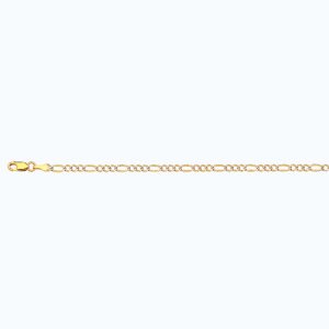 10K 2.5MM YELLOW GOLD SOLID PAVE FIGARO 9"