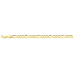 14K 6.5MM YELLOW GOLD SOLID FIGARO 8.5"