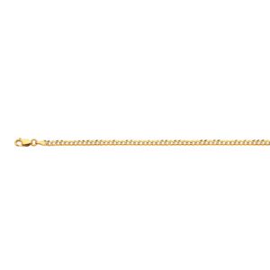 14k 3mm Yellow Gold Solid Pave Curb 7"