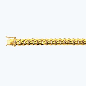 10k 11mm Yellow Gold Solid Miami Cuban 7"