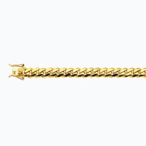 18k 10mm Yellow Gold Solid Miami Cuban 7.5"