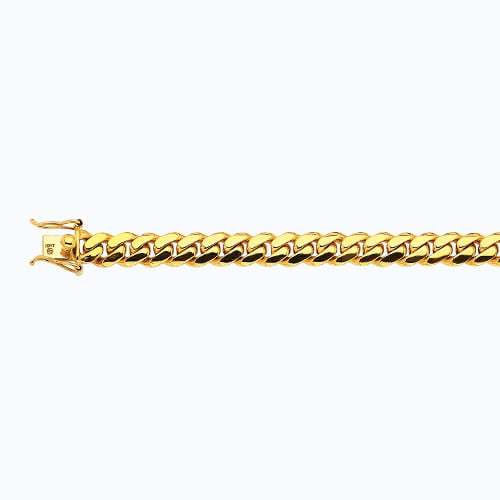 10k 10mm Yellow Gold Solid Miami Cuban 9"