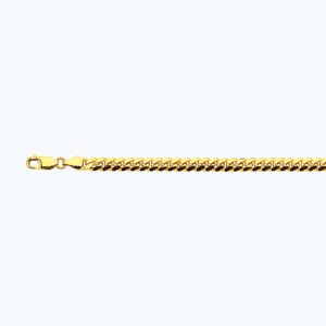 18k 6mm Yellow Gold Solid Miami Cuban 8"