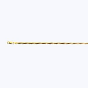 14k 2.5mm Yellow Gold Solid Miami Cuban 9"