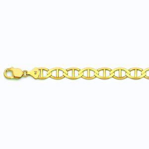 14k 9mm Yellow Gold Solid Mariner 7.5"