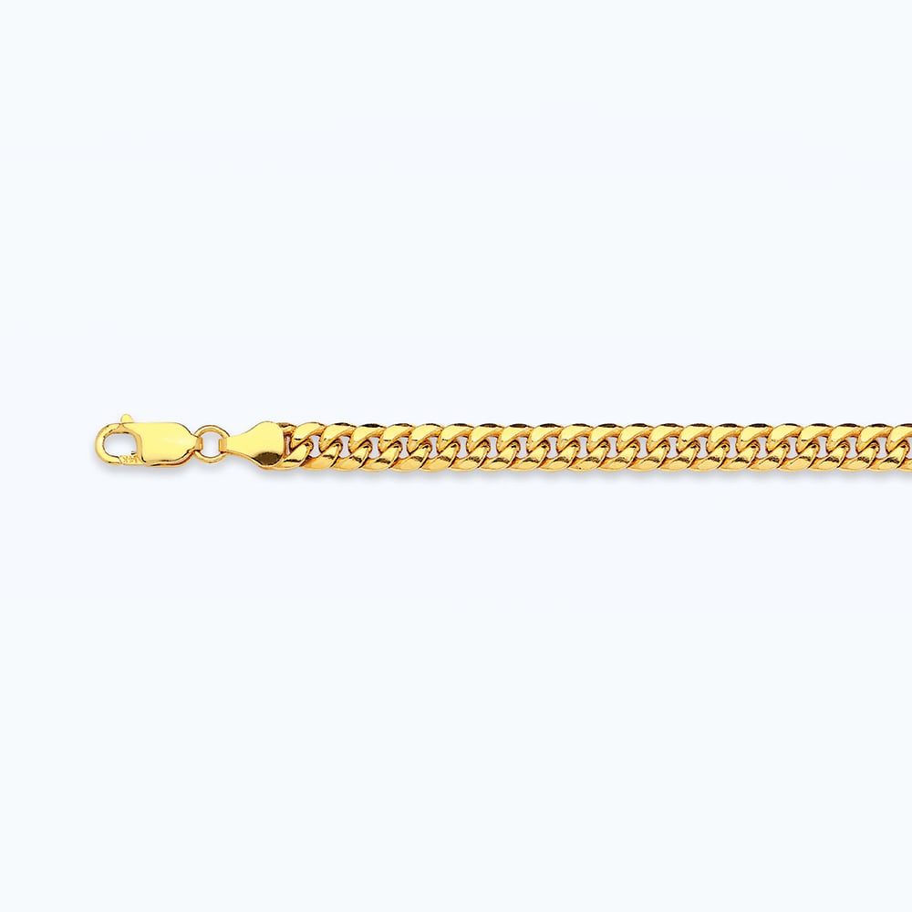 14k 4mm Yellow Gold Hollow Miami Cuban 9"