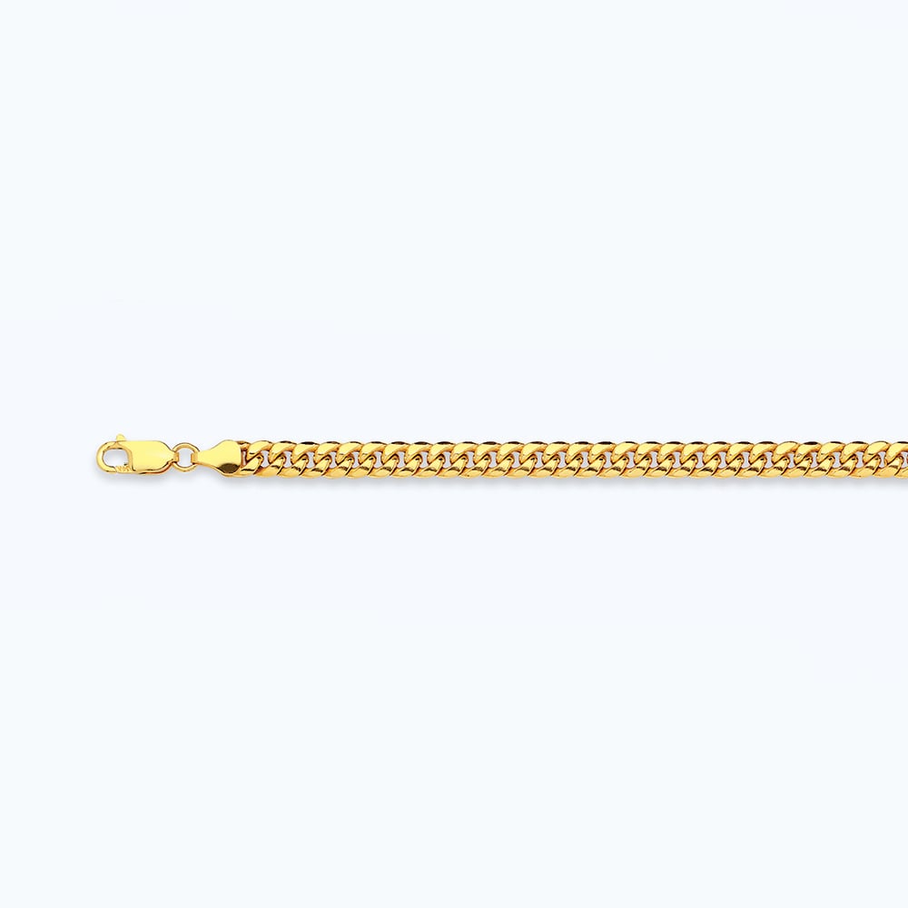 14k 3mm Yellow Gold Hollow Miami Cuban 9"