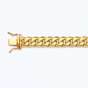 14k 9mm Yellow Gold Hollow Miami Cuban 9"