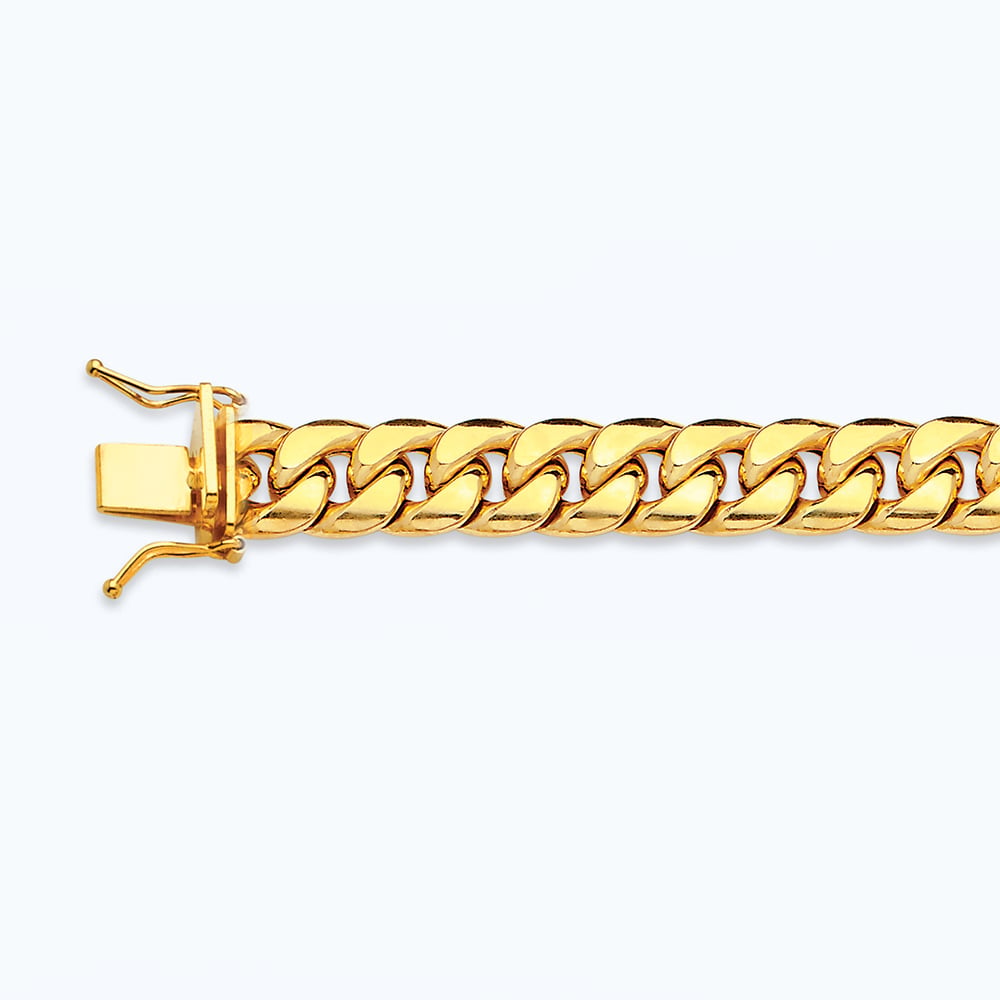 14k 9mm Yellow Gold Hollow Miami Cuban 8"
