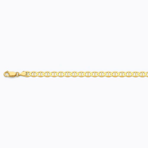 14k 6mm Yellow Gold Solid Mariner 7.5"