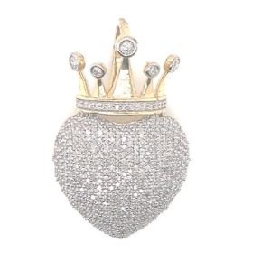 10k 0.99- 1.12ct Charm "heart With Crown"