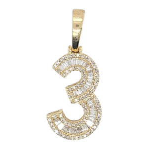 10k 0.50-0.65ct Charm "number 3"