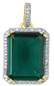 10K 0.18-.20CT CHARM STONE "GREEN DOG TAG" CNTR STONE 5.55-6.30