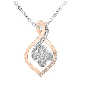 14k 0.10ct Charm "infinity Sign With Flower"