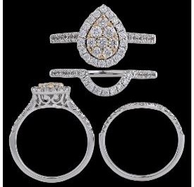 14K 0.90CT D-BRIDAL SET RDS