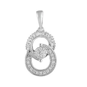 14K 0.25CT CHARM "DIAMOND CIRCLES CONNECTED"