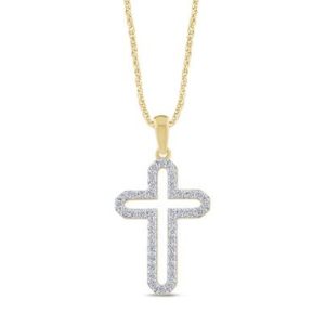 14K 0.19-0.21CT CHARM "CROSS"