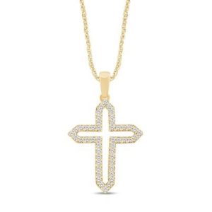 14K 0.20CT CHARM "CROSS"