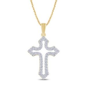14K 0.22CT CHARM "CROSS"
