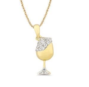 10K 0.13CT CHARM "CHAMPAGNE GLASS"