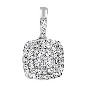 14K 0.51CT CHARM "DIAMOND SQUARE CLUSTER"