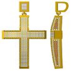 10K 1.24-1.30CT CHARM "3D CROSS"