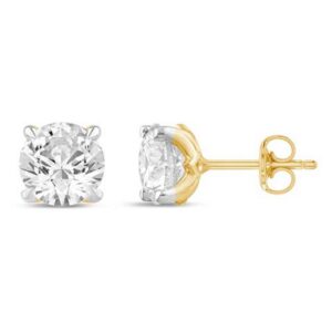 LG - 14K 2.10CT D-EARRING RDS PRONG CERTIFIED SOLITAIRE