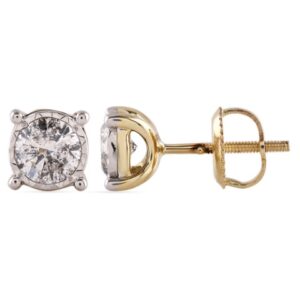 14K 0.77-0.82CT Diamond Earring Ladies "FANTASY SOLITAIRE"