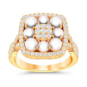 14K 0.66CT Diamond Ring Ladies Cultured Pearl 3.15 "EGL CERTIFIED"