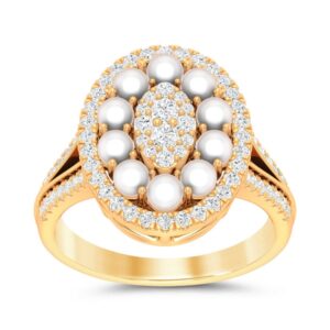 14K 0.61CT D-RING LDS RDS CULTURED PEARL 1.70 "EGL CERTIFIED"