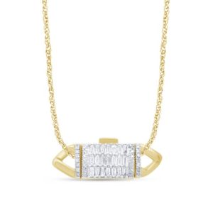 10k 0.32-0.36ct Diamond Charms "cuban Locks" 7.40 Mm