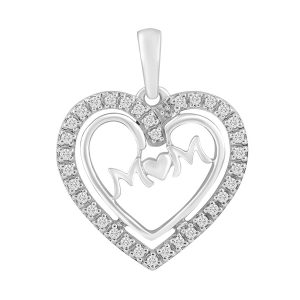 14K 0.10CT CHARM "HEART WITH MOM"