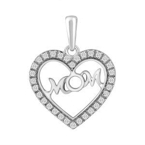 14K 0.09CT CHARM "HEART WITH MOM"