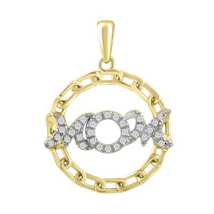 14k 0.10ct Charm "mom"
