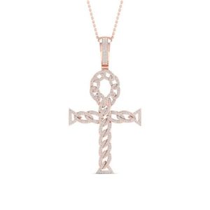 10k 0.70ct Charm "ankh Cross"